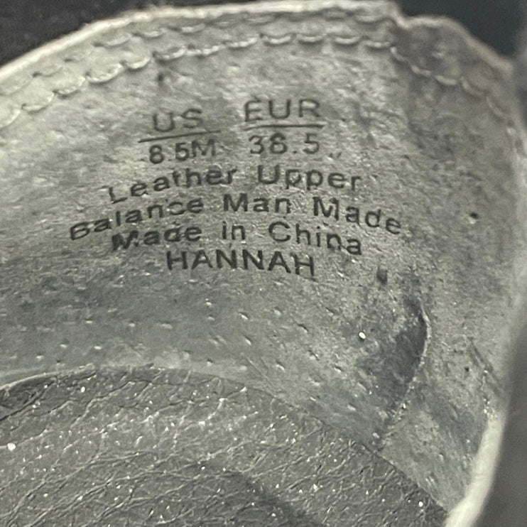 Sam Edelman Hannah Black Suede Leather Strap Almond Toe Chelsea Ankle Boots 8.5