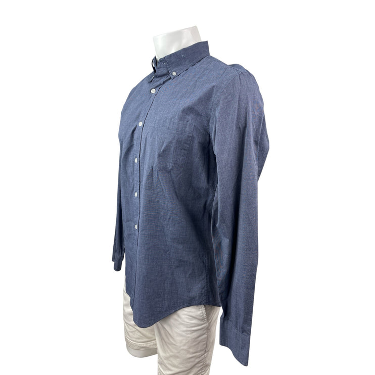 J.Crew Mercantile Flex Men's Blue Long Sleeve Slim Button Down Shirt Top Size M