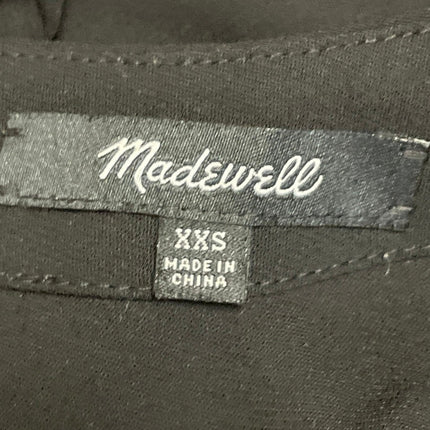 Madewell Crepe Premium Bow Back Black Short Sleeve T Shirt Blouse Top Size XXS
