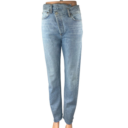Agolde Criss Cross Women's Blue Light Wash High Rise Straight Denim Jeans Sz 26