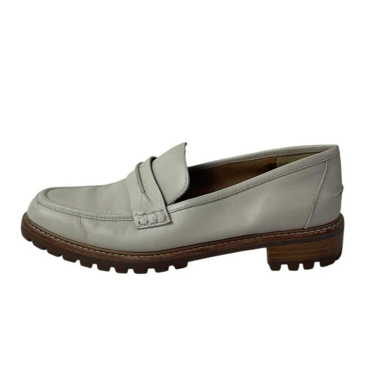 Madewell The Corinne Women's White Leather Round Toe Slip On Loafers Shoes 8.5