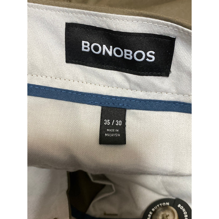 Bonobos Thursday Mens Olive Green Khaki Slim Fit Straight Trousers Pants Size 35
