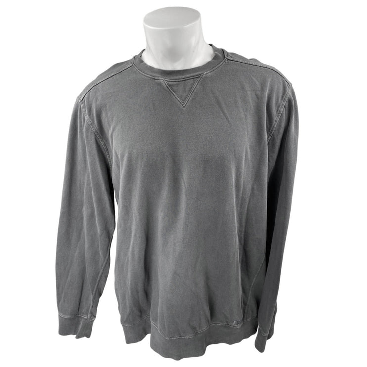 Eddie Bauer Men's Dark Gray Long Sleeve Fleece Crew Neck Sweatshirt Top Size XLT