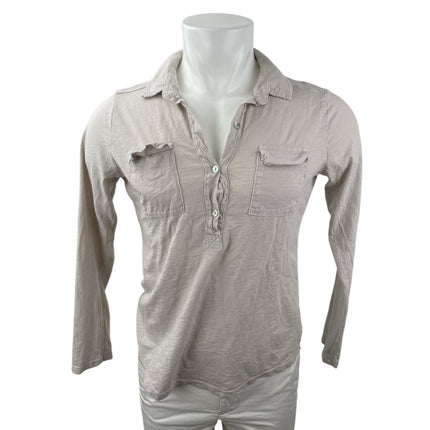 Velvet by Graham & Spencer Men's Gray Long Sleeve Pockets Polo Shirt Top Size S