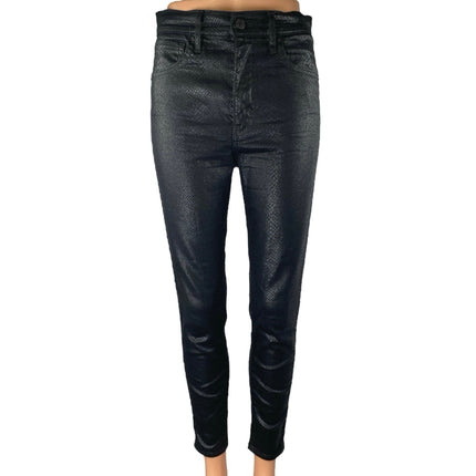 Levi's Women's Black Snakeskin Faux Leather High Waist Skinny Trousers Pants 27