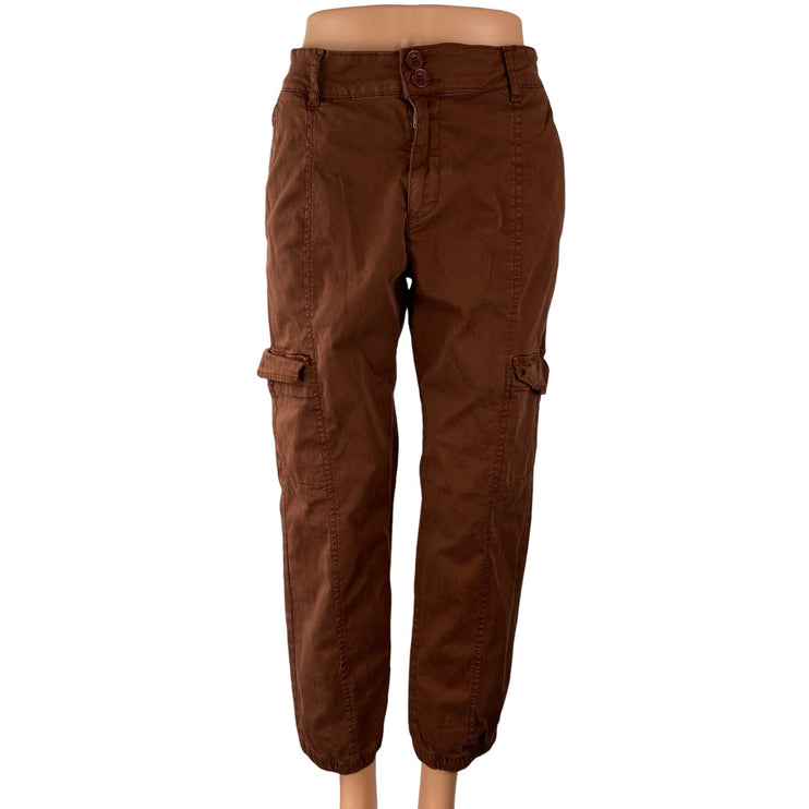 Sanctuary Women's Brown High Waisted Loose Fit Straight Trousers Cargo Pants 30