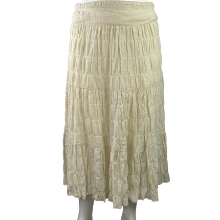 NEW Max Studio London Women's White High Waisted Maxi Tiered A-Line Skirt Sz XL