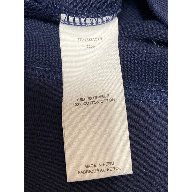 Derek Lam 10 Crosby Women's Navy Blue Gold Button Crewneck Sweatshirt Top Size M