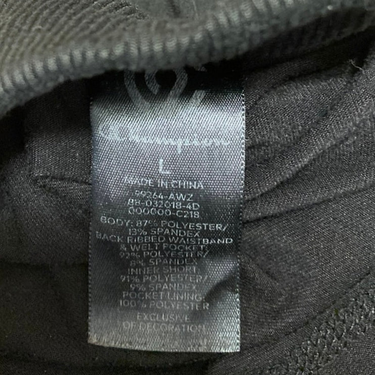 Champion Black Elastic Waist Drawstring Mini Activewear Tennis A-Line Skirt Sz L