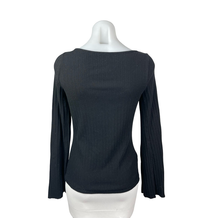 Madewell Women's Ribbed Knit Boat Neck Long Sleeve Sweater Blouse Top Size S