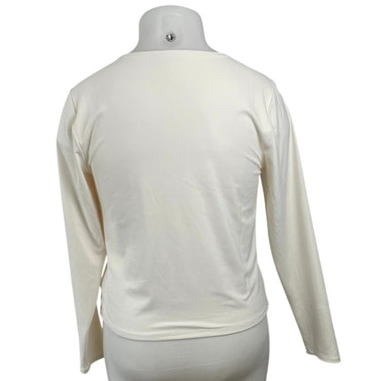 NEW Old Navy Women's White V Neck Long Sleeve Casula Tee Basic T-Shirt Top Sz XL