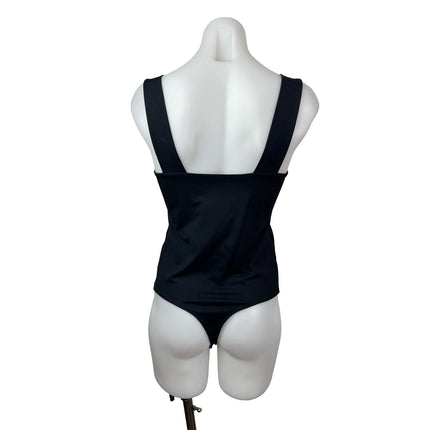 Abercrombie & Fitch Women's Black Square Neck Tank Thong Bodysuit Top Size M