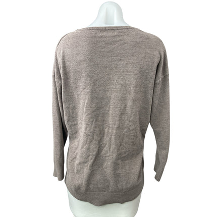 Barefoot Dreams Cozychic Ultra Lite Women's Gray Knit V Neck Sweater Top Size S
