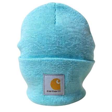 Carhartt Womens BlueLogo Cuffed Winter Snow Bonnet Beanie Cap Hat One Size