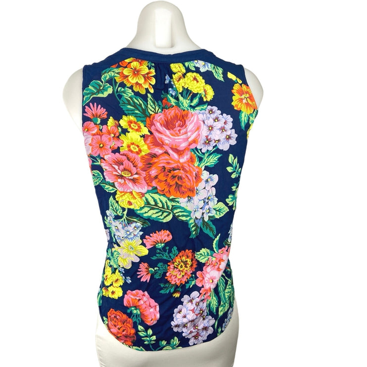 Anthropologie Maeve Melange Multicolor Floral Sleeveless Top Shirt Blouse Sz 12