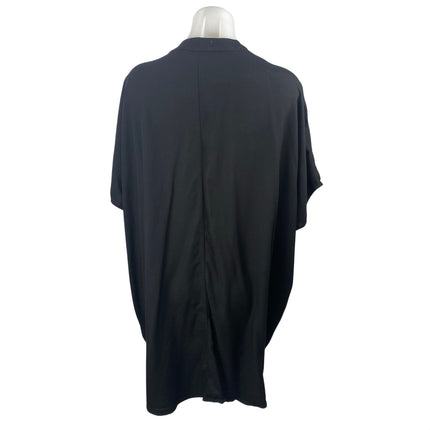 Azure Skies Women's Black V Neck Open Front Tunic Kaftan Blouse Top Size XXS/XS