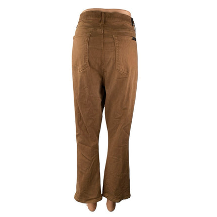 7 For All Mankind Women's Brown High Waist Flared Bootcut Denim Jeans Pants Sz 7