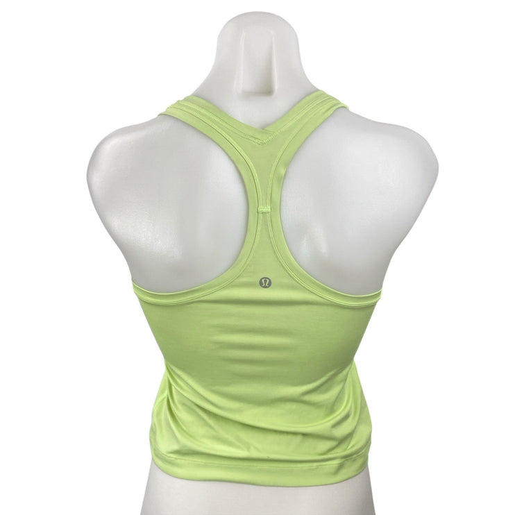 Lululemon Women's Green Racerback Yoga Workout Running Athletic Tank Top Size 2