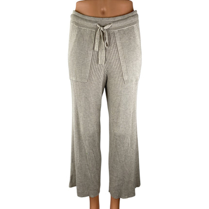 Splendid Georgie Rib Women's Beige Cashmere Drawstring Wide Leg Trousers Pants S