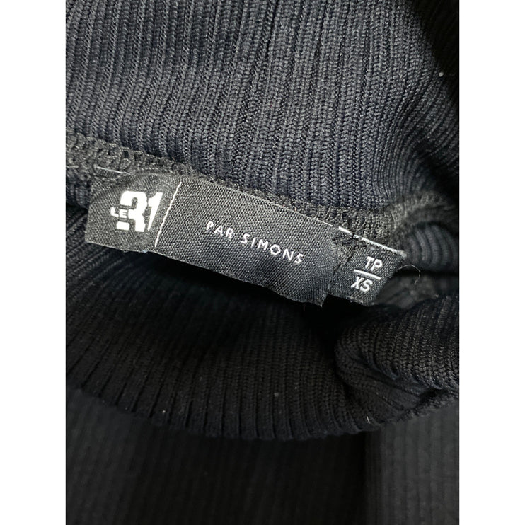 Le31 Par Simons Women's Black Ribbed Knit Long Sleeve Turtleneck Sweater Top XS
