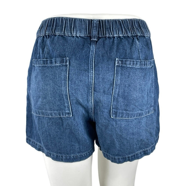 Gap Women's Blue Elastic Waist High Rise Mom Casual Denim Jean Shorts Size XL