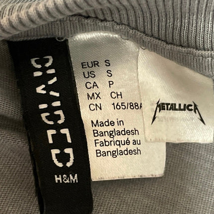 H&M Divided Men's Gray Short Sleeves Metallica Logo Graphic Tee T-shirt Top Sz S
