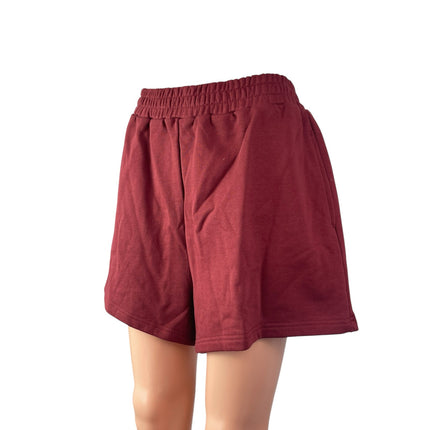 Parke Women's Red High Waisted Pull On A Line Athletic Mini Shorts Size L/XL