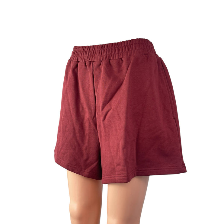 Parke Women's Red High Waisted Pull On A Line Athletic Mini Shorts Size L/XL