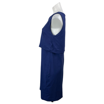Cynthia Rowley Blue Sleeveless Round Neck Layered Mini Sheath Dress Size 8