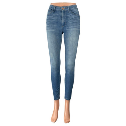 Guess Women's Blue Mid Rise Medium Wash Fitted Slim Skinny Denim Jeans Size S