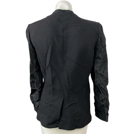 Helmut Lang Women's Black Long Sleeve One Button Silk Lined Blazer Coat Jacket 4