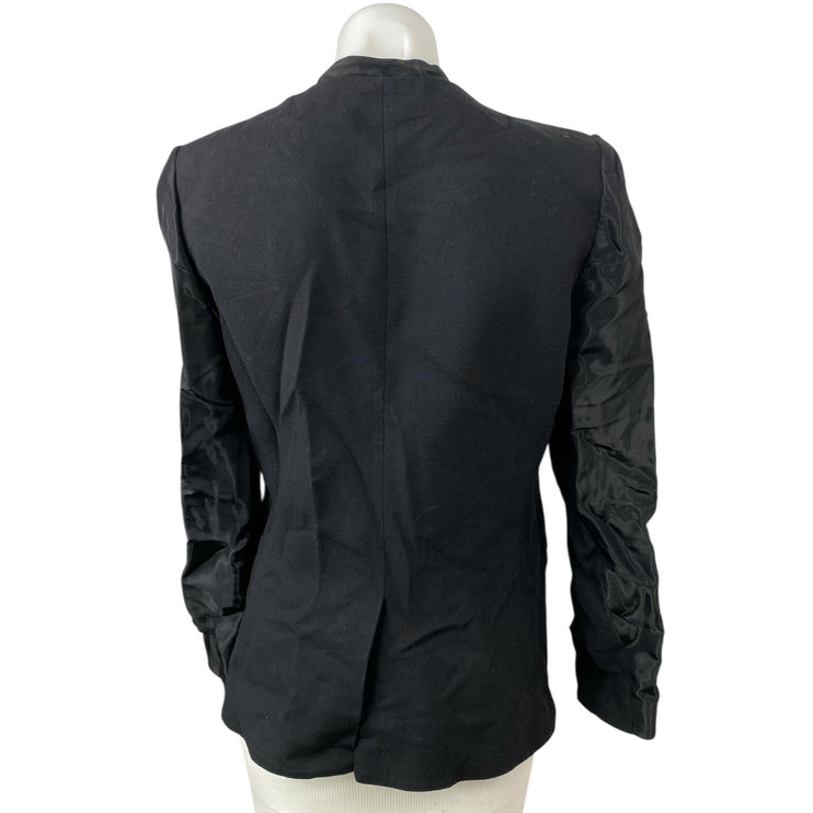 Helmut Lang Women's Black Long Sleeve One Button Silk Lined Blazer Coat Jacket 4