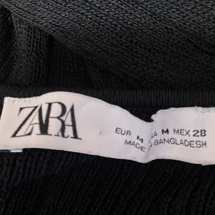 Zara Black Knit Sleeveless Cami Camisole Pullover Tank Bodycon Maxi Dress Size M