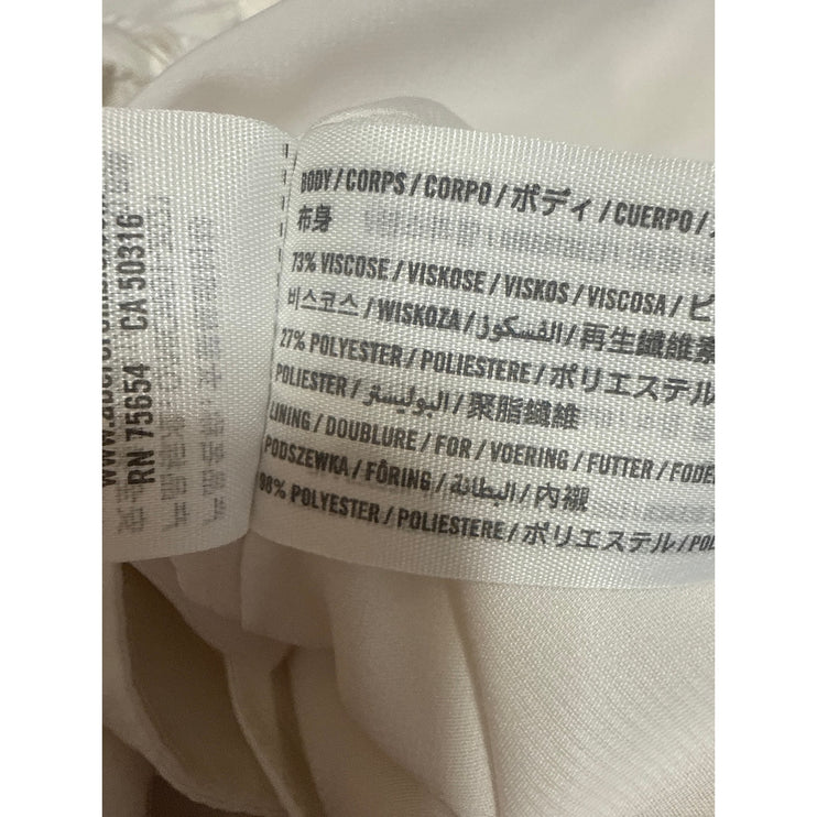 Abercrombie & Fitch Women's White Long Sleeve Tie Faux Wrap Shirt Crop Top XS