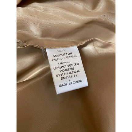 Le Lis Womens Brown Faux Leather Notched Collar Long Sleeve Blazer Coat Jacket L