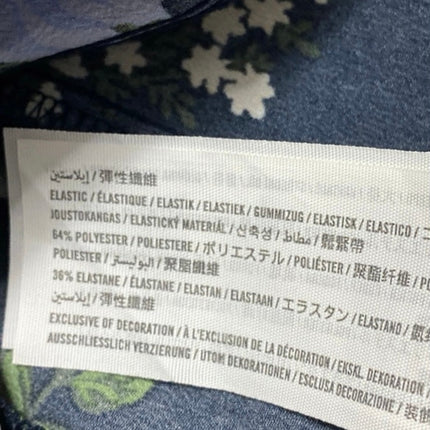 Abercrombie & Fitch Blue Floral Long Puff Sleeve Lace Up A Line Mini Dress Sz S