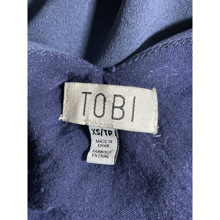 Tobi Women's Navy Blue Sleeveless Open Back Backless Tank A Line Mini Dress XS