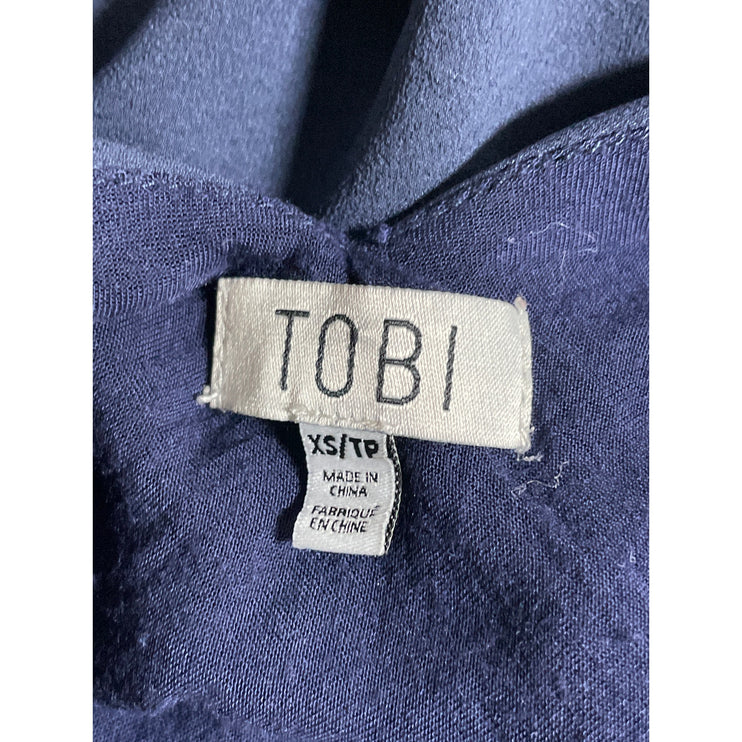 Tobi Women's Navy Blue Sleeveless Open Back Backless Tank A Line Mini Dress XS