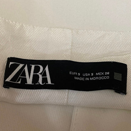 Zara Women' White Sleeveless Button Up V-Neck Crop Blazer Vest Tank Top Size S