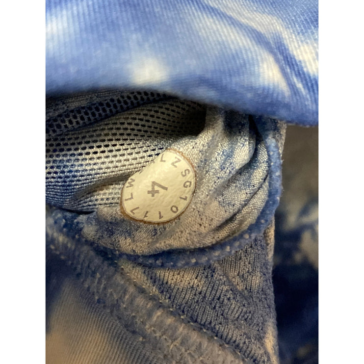 Lululemon Shibori Energy Blue Tie Dye Crossback Sports Bra Crop Tank Top Size 4