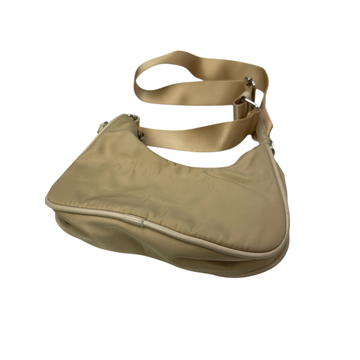 Peta & Jain Paloma Beige Cappuccino Nylon Crossbody Strap Hobo Bag Handbag OS