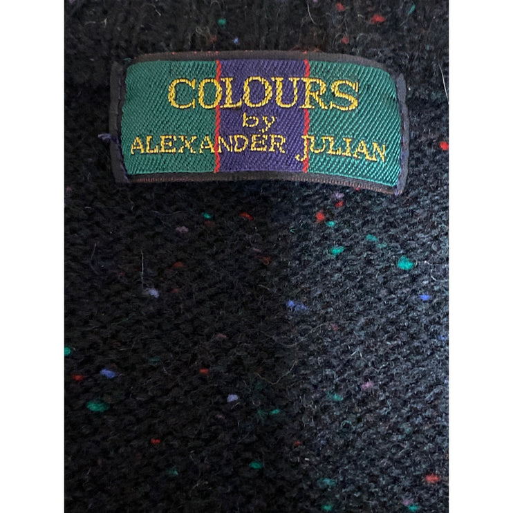 Colours 100% Wool Women's Black Argyle Sleeveless V Neck Sweater Vest Top Size M