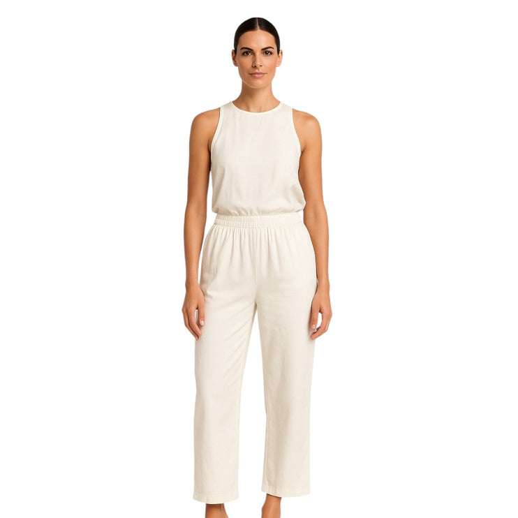 NEW Splendid White Sleeveless Tank Top Crop Wide Leg Pants 2 Pc Set Size XS