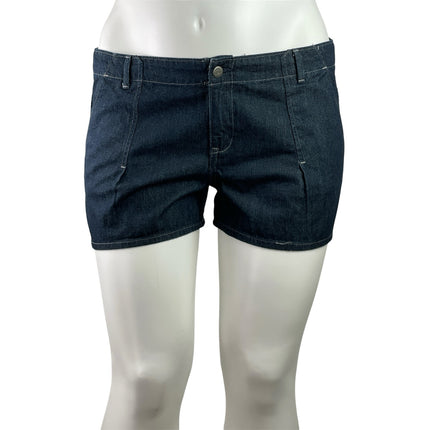 Old Navy Womens Blue Mid Rise Slim Fit Straight Leg Mini Denim Jeans Shorts 16