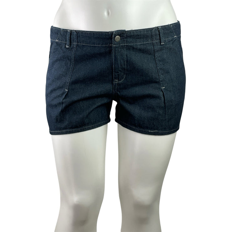 Old Navy Womens Blue Mid Rise Slim Fit Straight Leg Mini Denim Jeans Shorts 16