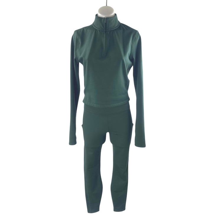 NEW Fabletics Cold Weather Green sLIM Yoga Gym Workout Athletic Activewear Set S