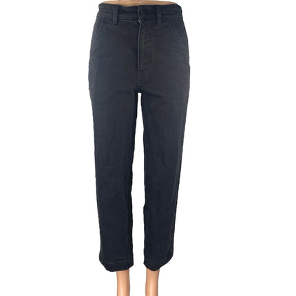 Everlane Women's Black Straight Wide Leg High Waist Denim Jeans Pants Size 0