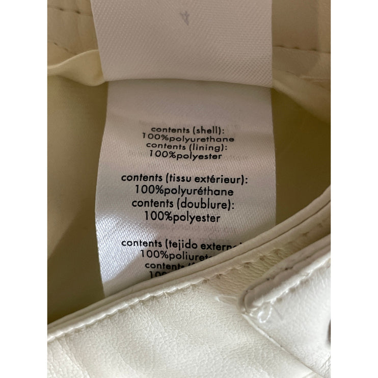 WeWoreWhat White Faux Leather Vegan High Waist Slit Front Midi Skirt Size 4