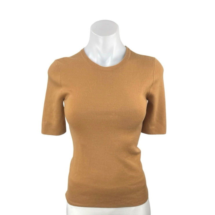 Michael Kors Women's Tank Ribbed Knit Short Sleeve Crewneck Sweater Top Size XS