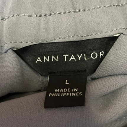 Ann Taylor Women's Gray High Rise Drawstring Tapered Trousers Joggers Pants L